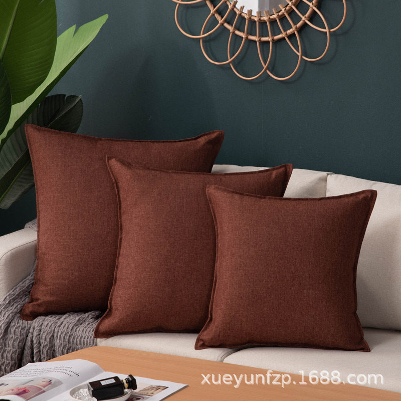 Solid Color Cushion Sofa Pillow White Blue Gray Coffee Color Purple Red Cushion Cover Waist Pillow - DropOnline.co