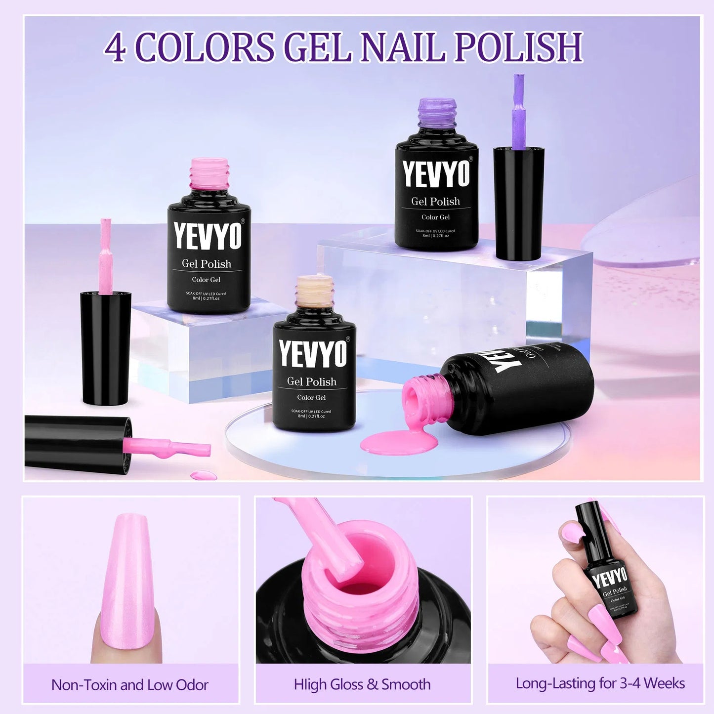 Acrylic Nail Kit With UV Light, 4 Colors Gel Polish Kit With 24 Glitter Colors Acrylic Powder Monomer Liquid - DropOnline.co