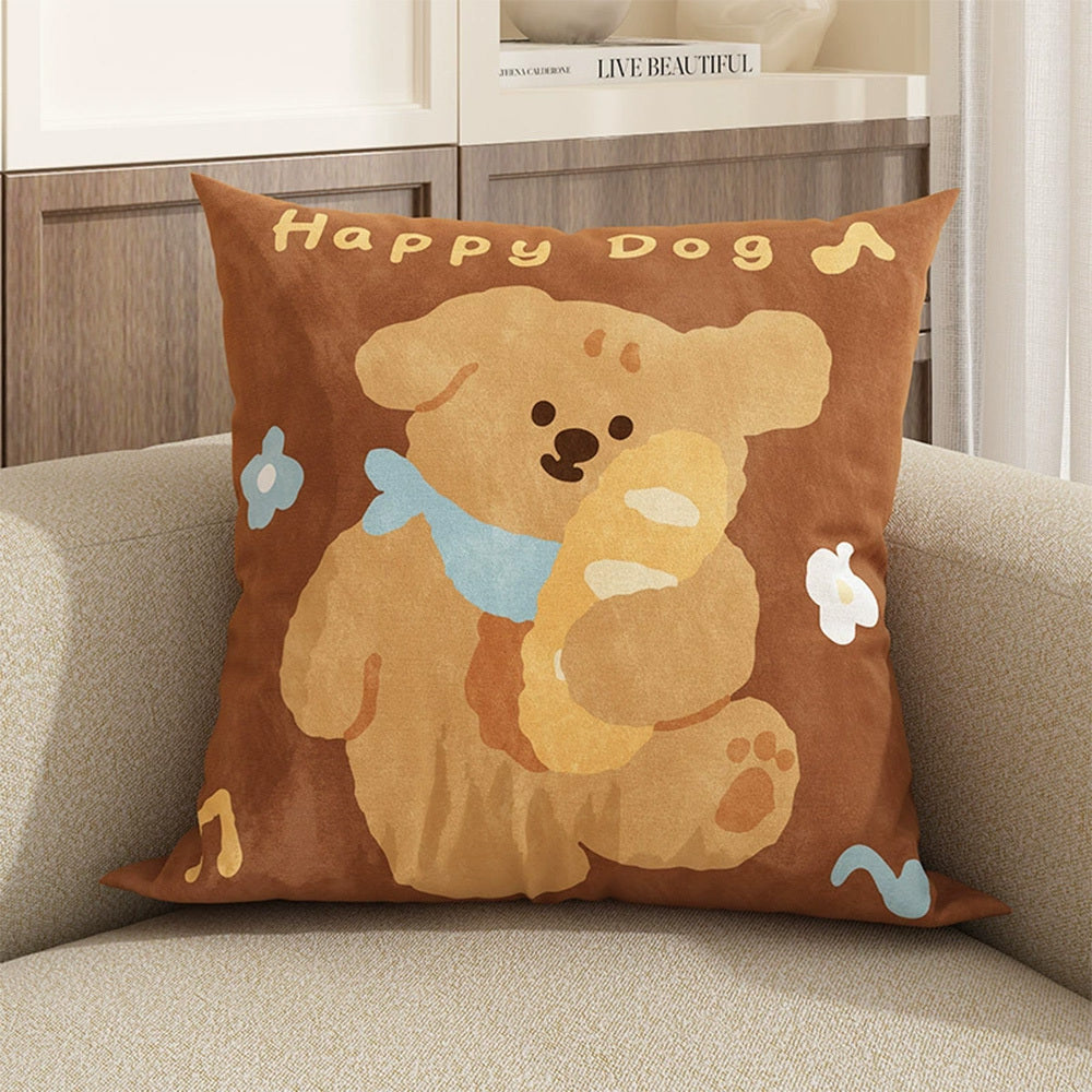 New Cute Dog Pillowcase Bedroom Cushion Cover Sofa Cushions Pillows Cover 45x45cm Pillow Case Home Decoration Car Office Seat - DropOnline.co