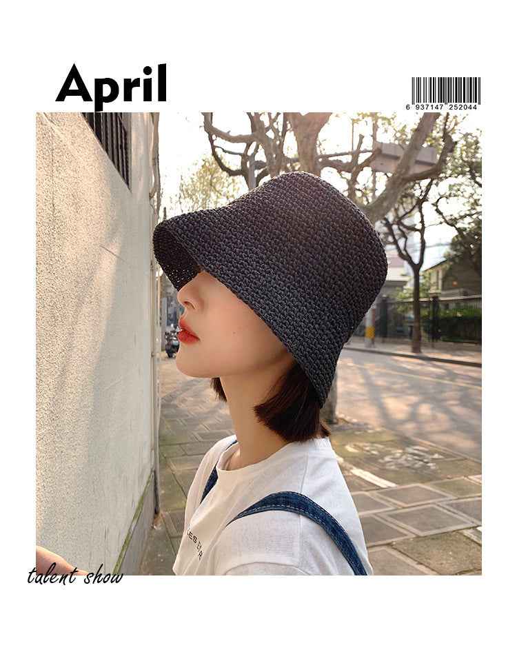 Women's Summer Straw Hat - Thin Beach Sun-Proof Hat