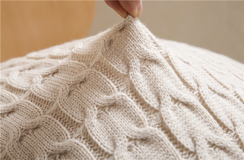 Vintage Continental Knitted Plain Cushion Cover - DropOnline.co