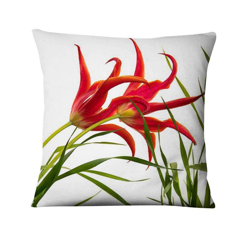 Floral Digital Print Pillowcase Green Plant Cushion Cover - DropOnline.co