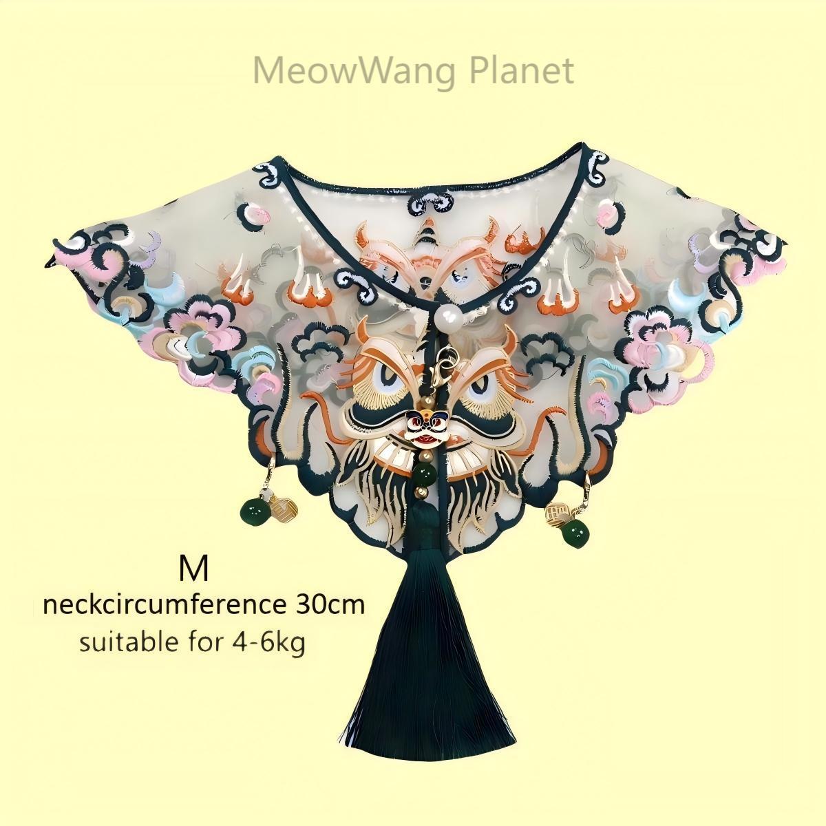 Handmade Chinese Embroidered Pet Shawl Hanfu Style Cloud Shoulder Bib Neck Wrap For Cats Small Dogs Elegant Pet Scarf - DropOnline.co