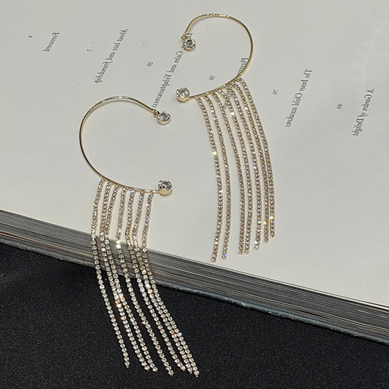 Fashionable And Simple Long Tassel Earrings - DropOnline.co