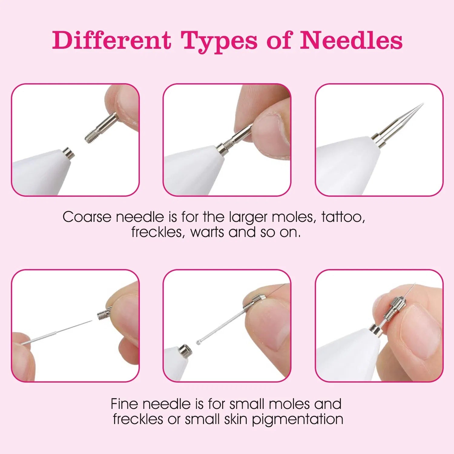 Skin Tag Repair Kit Portable Beauty Equipment Multi-Level With Home Usage USB Charging LCD Level Adjustable 6 Replaceable Needles - DropOnline.co