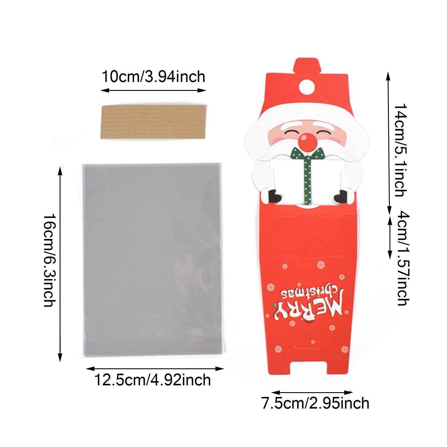 3D Christmas Goody Gift Boxes with Transparent Bags - Santa Claus Design - DropOnline.co