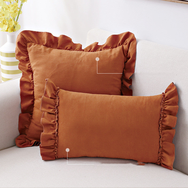 Pillowcase Small  Cushion Pillow Suede Sofa Bedside Pillowcase - DropOnline.co