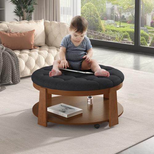 Round Footstool Coffee Table - DropOnline.co