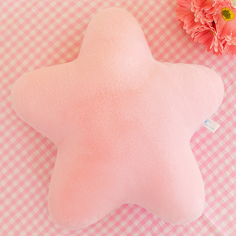 Star Pillow, Decorative Throw Pillows For Bed Couch, 15in Star Shaped Pillow Plush Floor Cushions Room Decor Pillow With Soft Faux Rabbit Fur For Sofa Bedroom Living Room - DropOnline.co