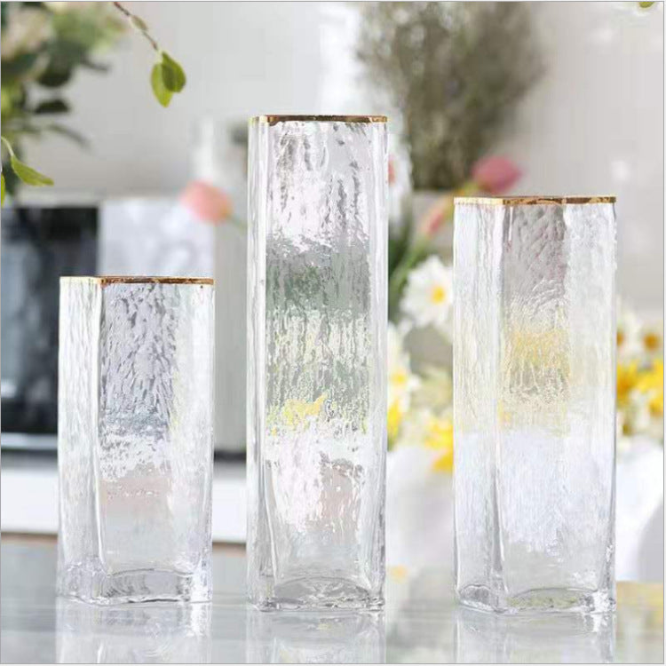 Transparent Gold-painted Glass Vases Flower Home Decor Wedding Decoration - DropOnline.co