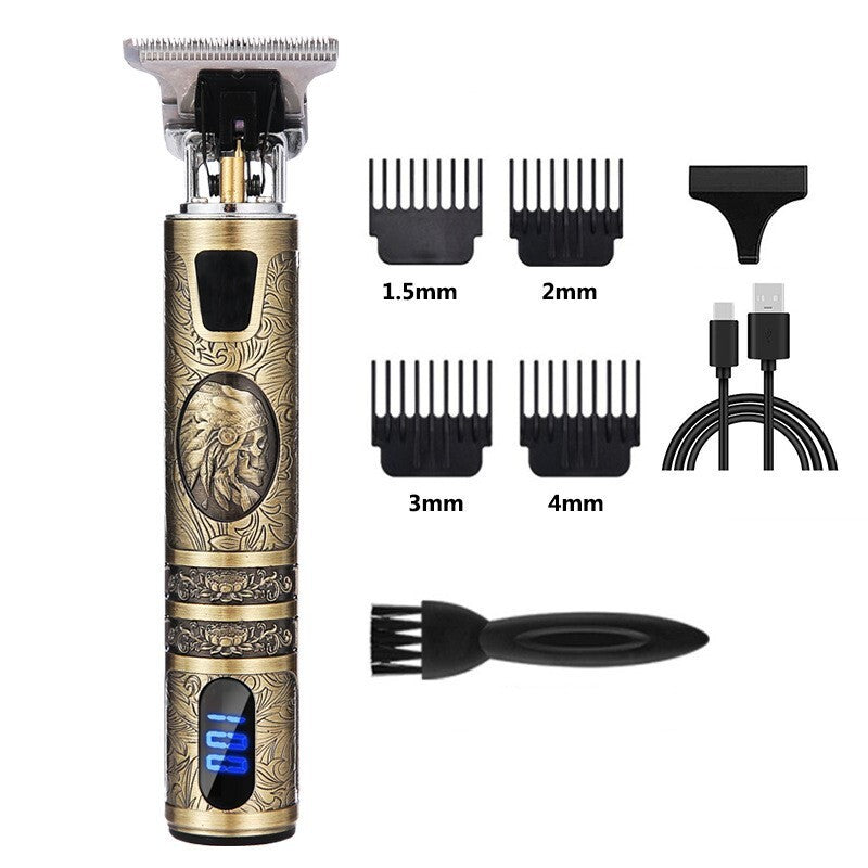 Beard Trimmer Hair Clippers Cordless Hair Cutting Kit Barber Shaving Machine For Men USB Rechargeable - DropOnline.co