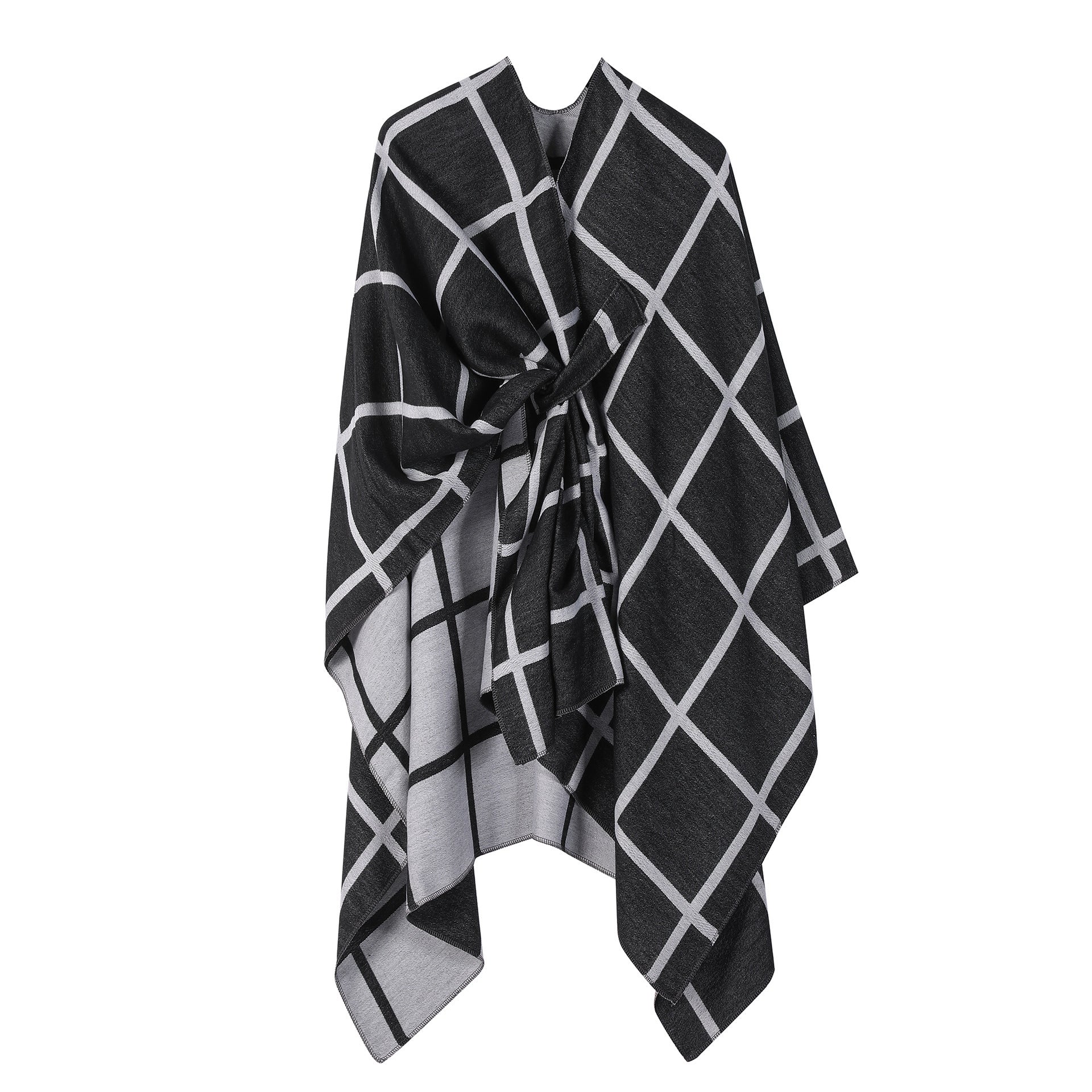 Women's Fashion Gingham Check Warm Scarf - Classic Plaid Winter Wrap - DropOnline.co