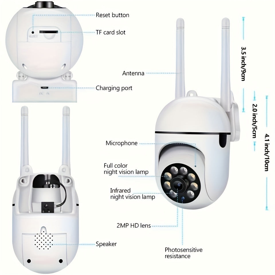 360  Wireless Camera Outdoor WiFi Night Vision Cam HD 1080P Home Security System - DropOnline.co