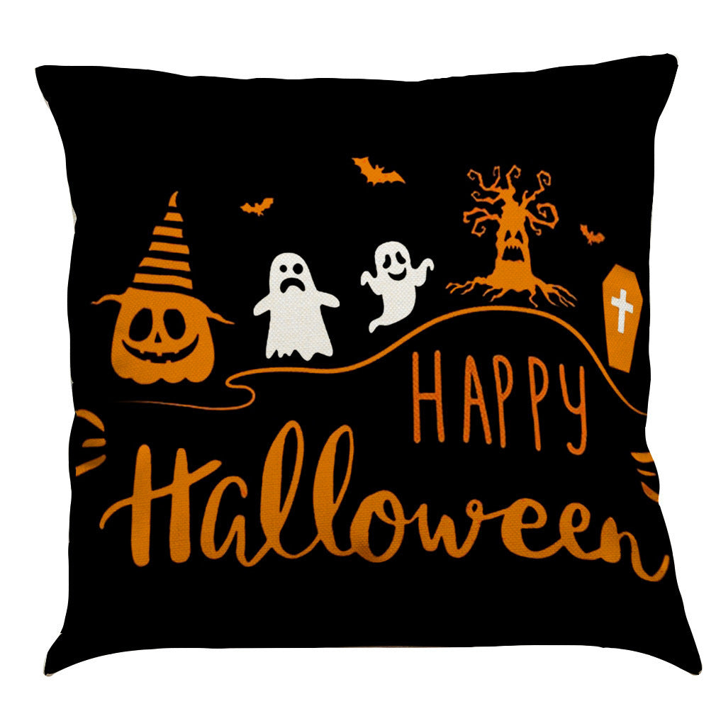 Halloween Cotton Linen Sofa Car Cushion Pillowcase - DropOnline.co