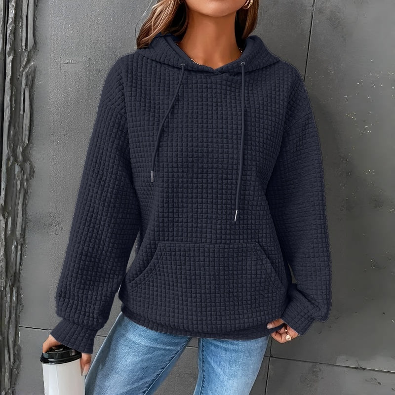 Women's Loose Hooded Long Sleeve Sweatshirt - Cozy Casual Pullover - DropOnline.co
