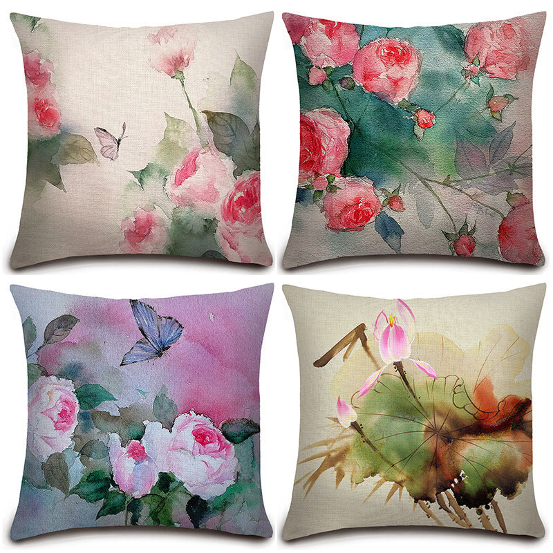 Pastoral Cotton Linen Sofa Pillow Cushion Office Waist Creative Activities Gift Cover - DropOnline.co