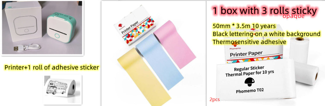 Portable Mini Thermal Label Printer Home Photo Printer Student Wrong Question Printer Bluetooth-compatible Mini Label Printer Price Tag - DropOnline.co