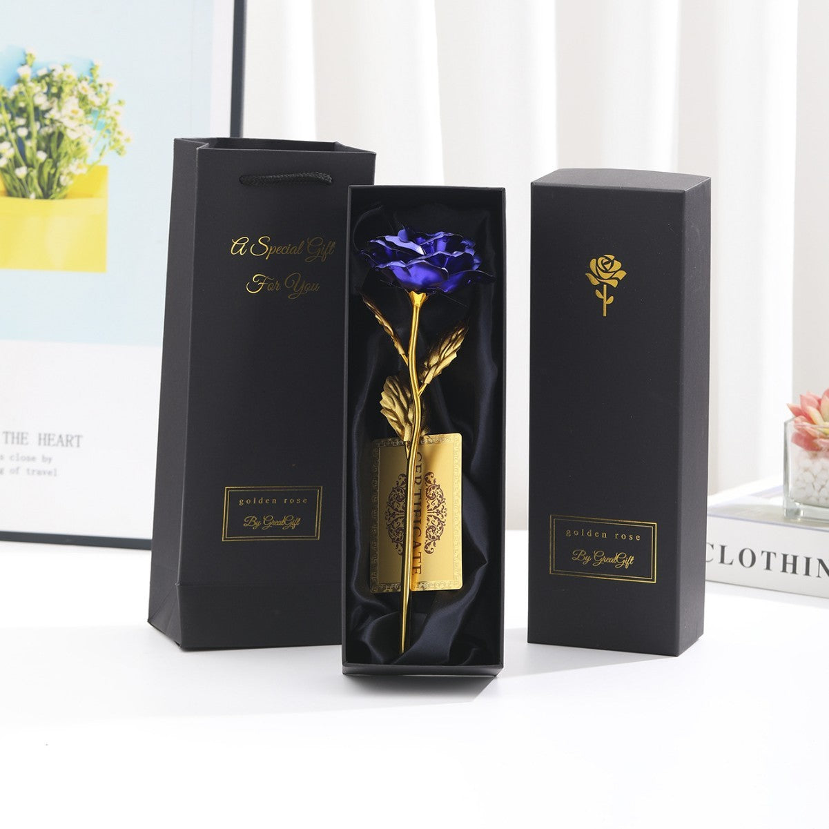 Gold Foil Rose Creative Holiday Gifts For Girls - DropOnline.co