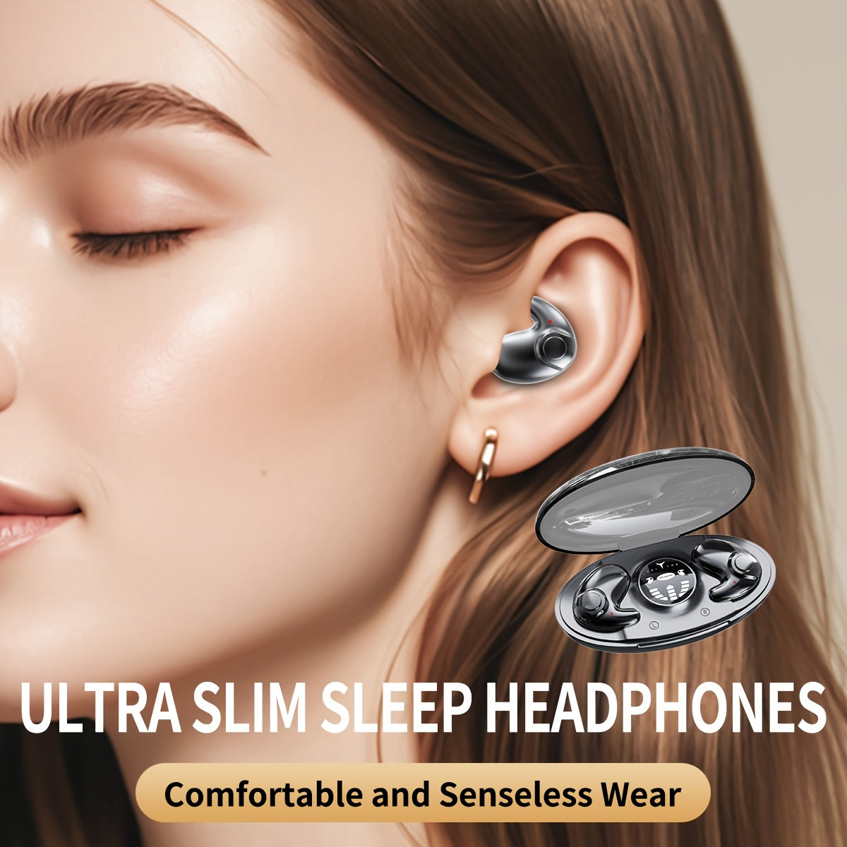 Slim Wireless In-Ear Earphones with LED Display Case