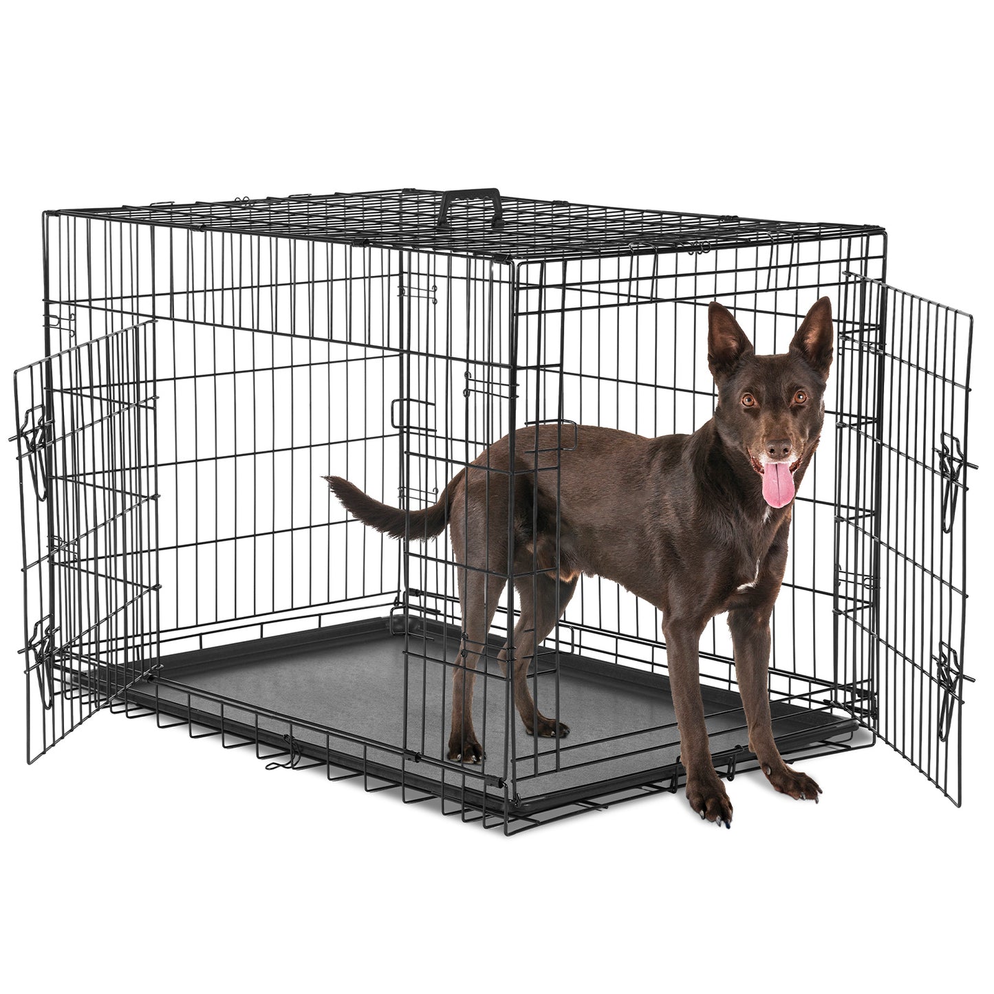 A Dog Cage With Two Doors - DropOnline.co