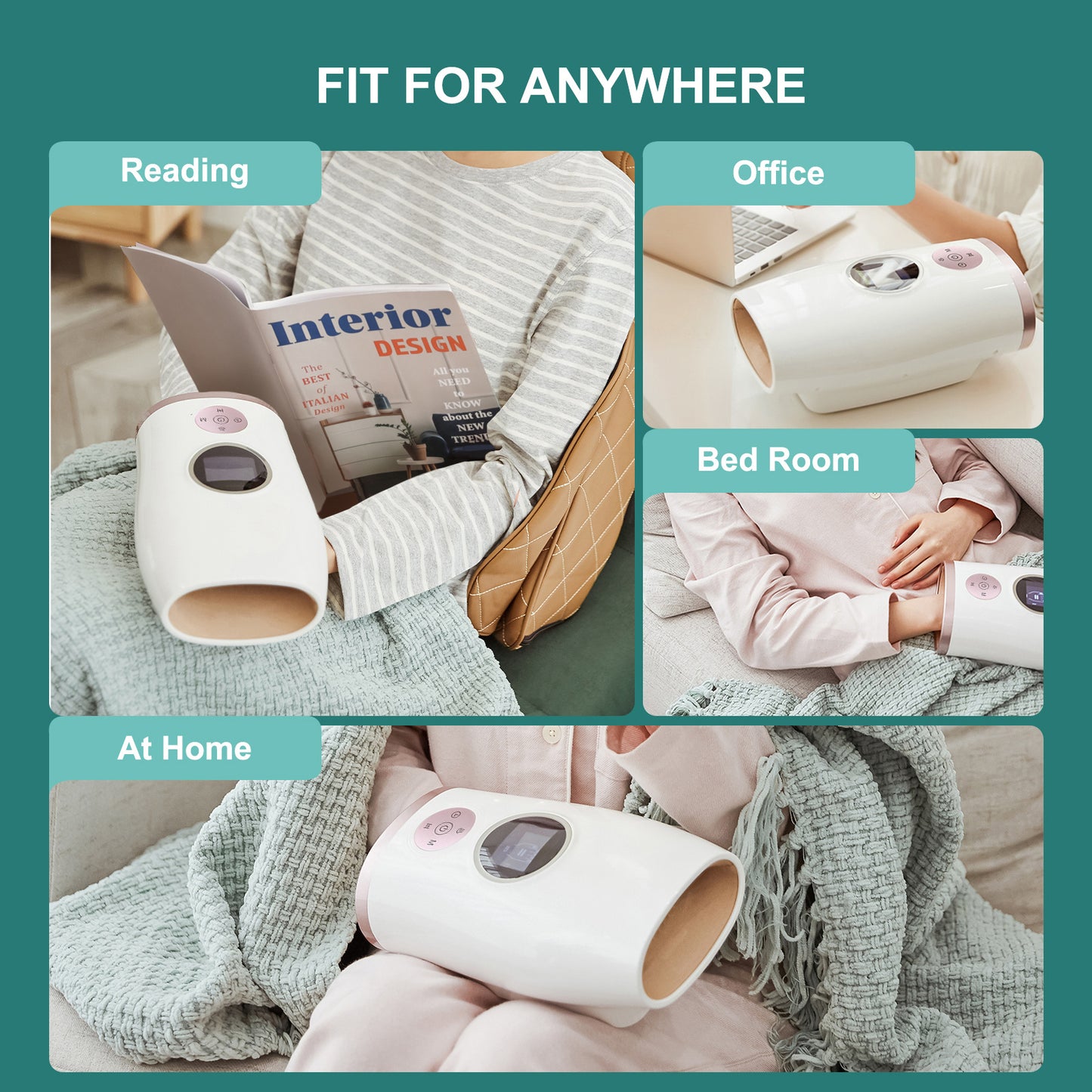 3-Speed Hand Massager With Heat, Air Compression & 30-Min Timer, Portable & Relaxing - DropOnline.co