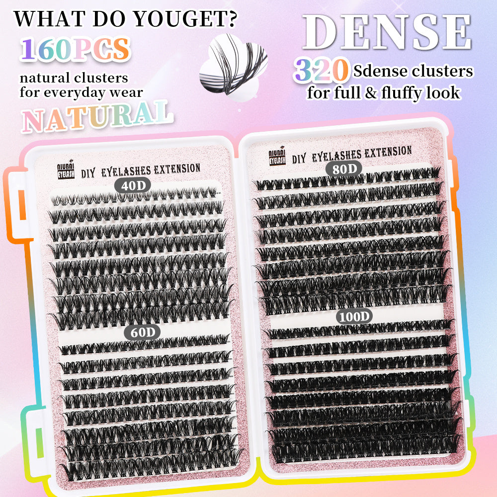 32 Rows Of Eyelashes Book Cluster 640 Segmented Lashes Set - DropOnline.co