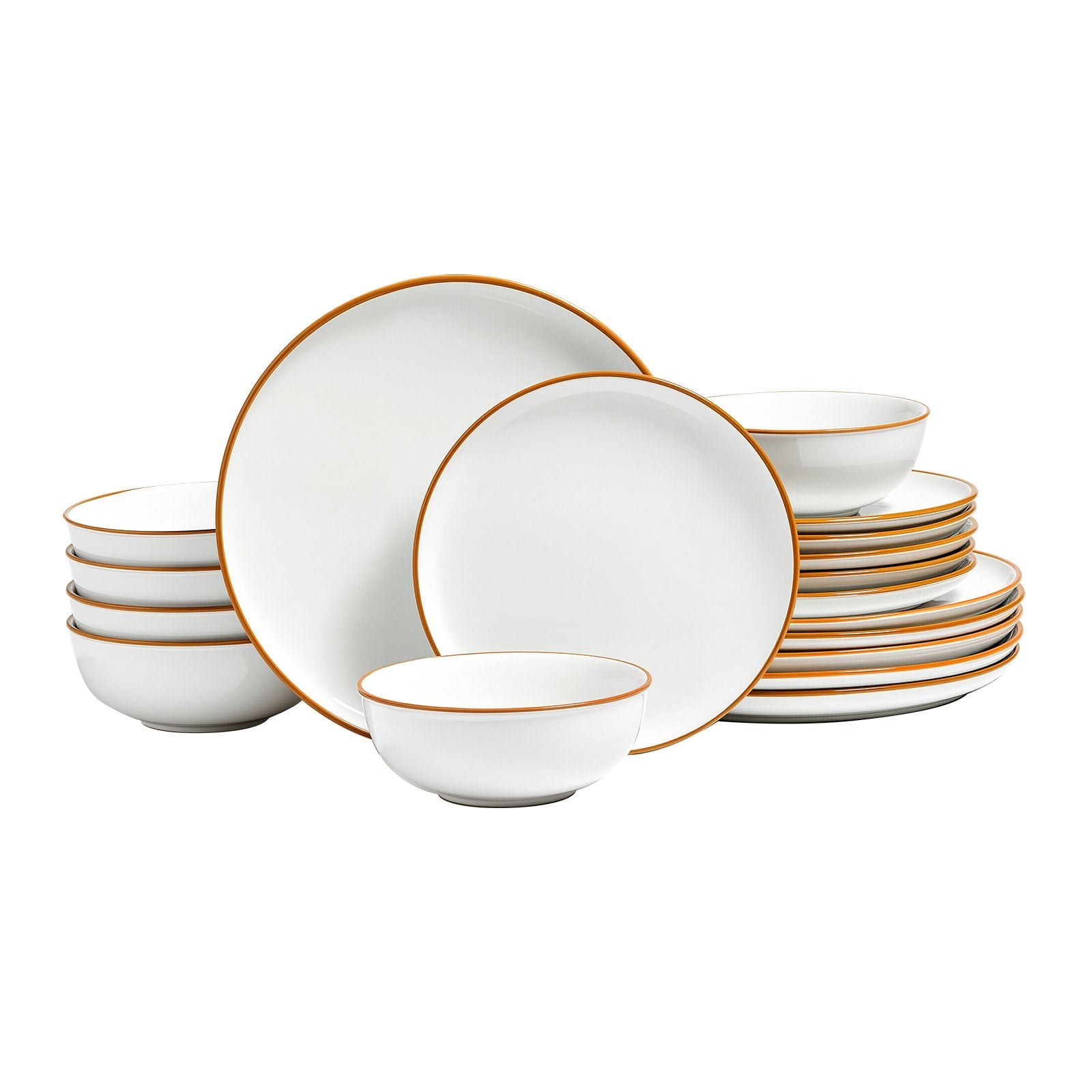 18 PCS Dinnerware Set Ceramic Plates And Bowls Sets Service For 6 White - DropOnline.co