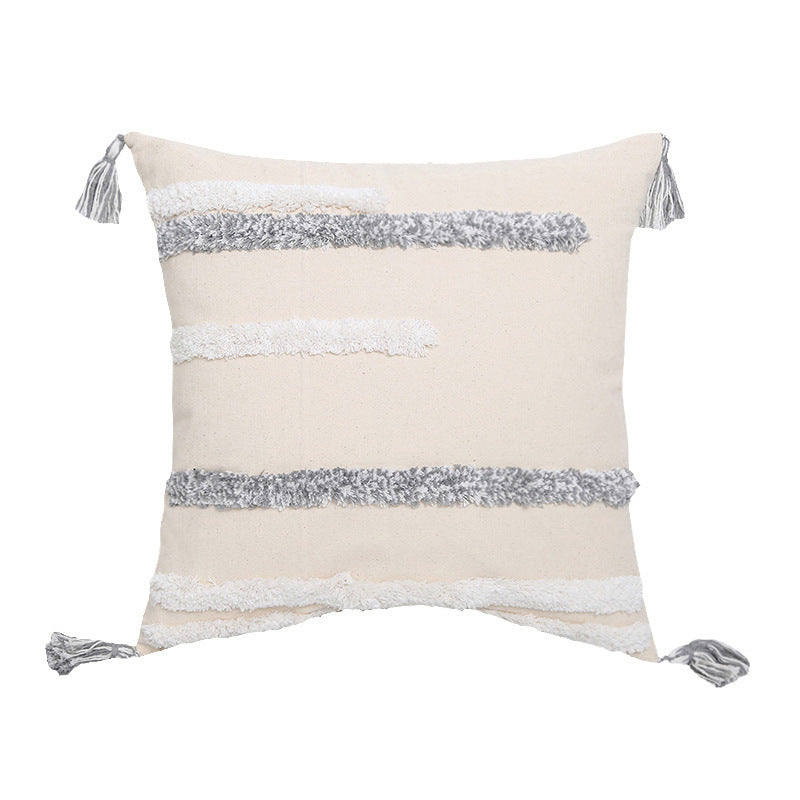 Flow Sofa Throw Pillow Chair Cushion Lumbar Pillow Tassel Moroccan Office Cushion - DropOnline.co