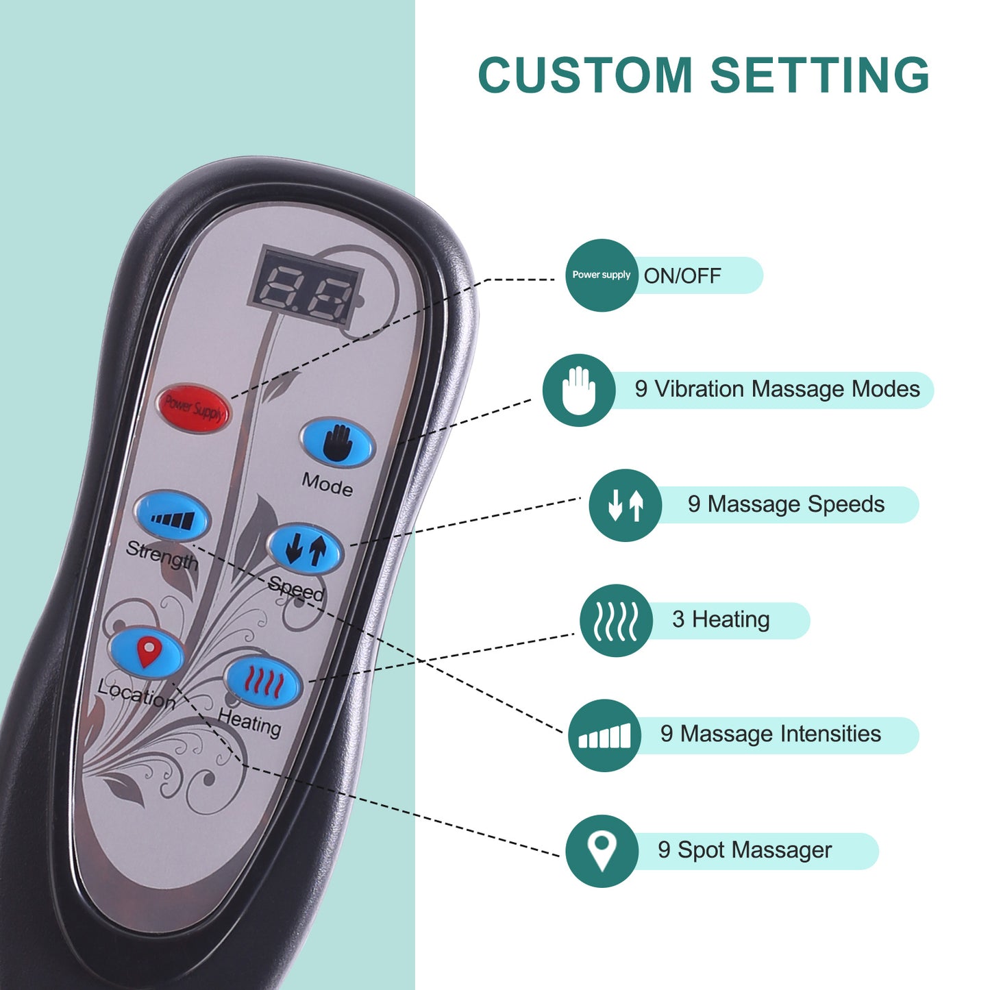 2025 New Model Massage Cushion, Neck And Back Kneading And Heating, 9 Levels Of Intensity,9 Modes, Home And Office Electric Massage Pad, Portable Multifunctional Massager, 10,20,30 Minutes Timer - DropOnline.co