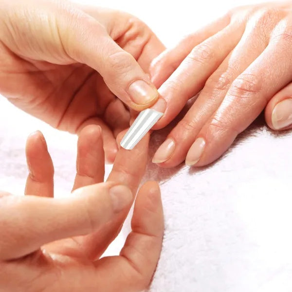 500Pcs False Nail Tips C Curve Half Cover French Nails Extra Long Fake - DropOnline.co