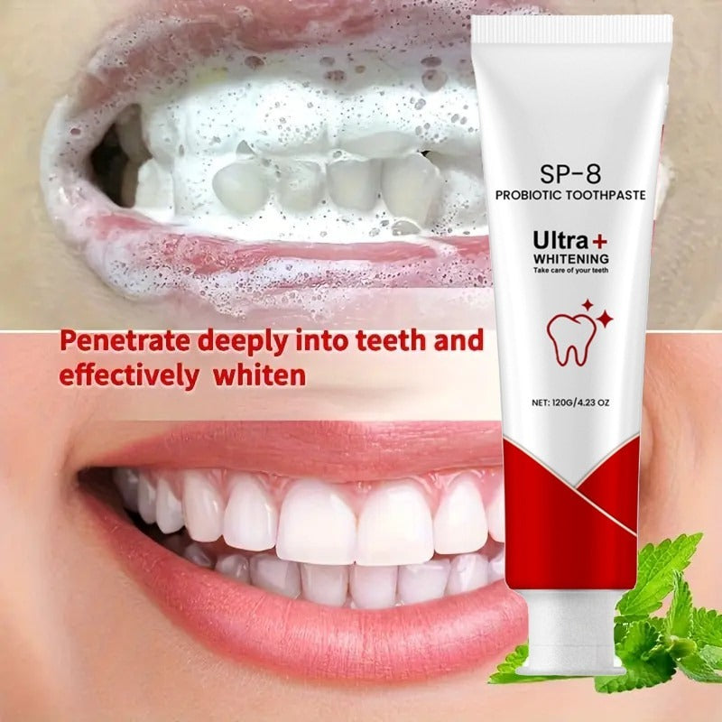 Temu Hot Sell Probiotic Whitening Toothpaste, Sp-8 Ultra Whitening Toothpaste,Fresh Breath  Strong Stains, Mint Flavor, Super Probiotics Used For Super Whitening And Fresh Breath - DropOnline.co