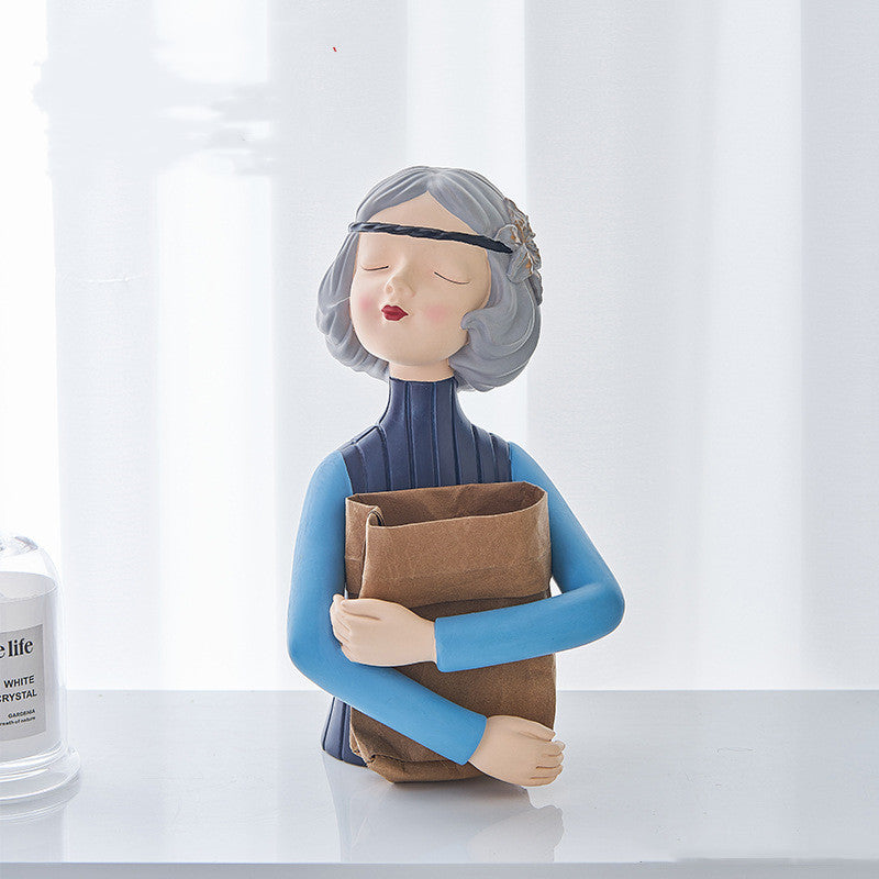 Home Decor Girl Figurine Resin Sculpture Abstract Art Room Decor Nordic Decoration Home Living Room Decoration Accessories Gifts - DropOnline.co