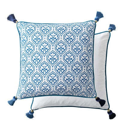 Blue And White Porcelain New Chinese Style Living Room Office Sofa Cushion Cover - DropOnline.co