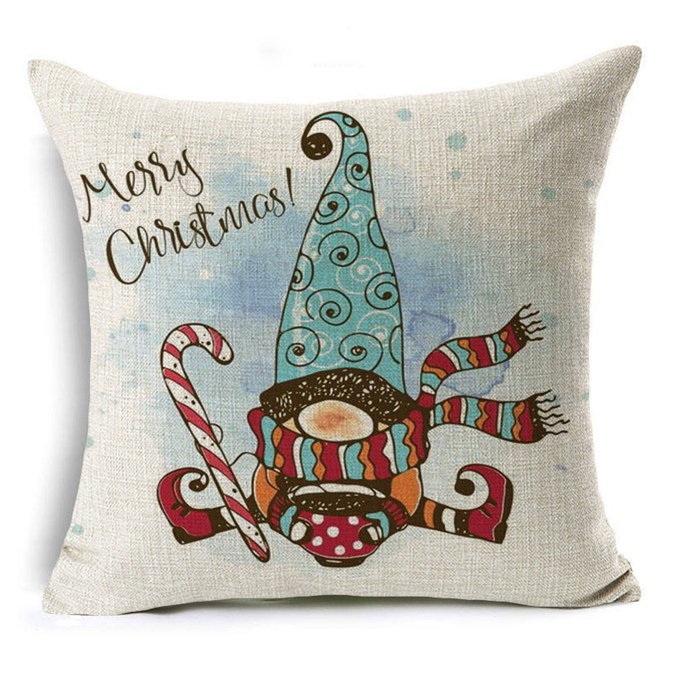 Colorful Christmas Linen Cushion Cover - DropOnline.co