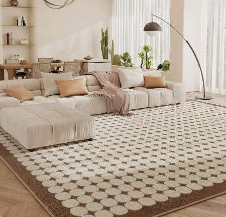 Living Room Carpet Checkerboard Bedroom Floor Cushion Sofa Coffee Table Blanket Dirt Resistant - DropOnline.co