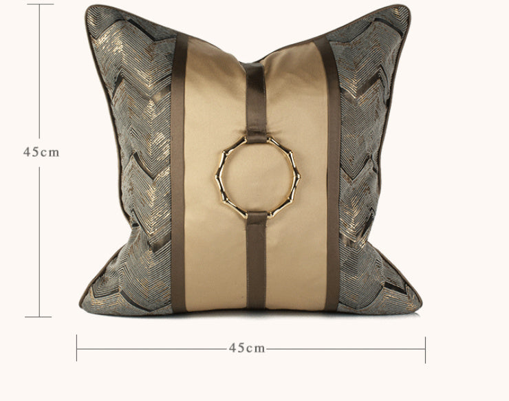 Living Room Sofa Copper Ring Ornament Pillow Office Cushion Pillow - DropOnline.co