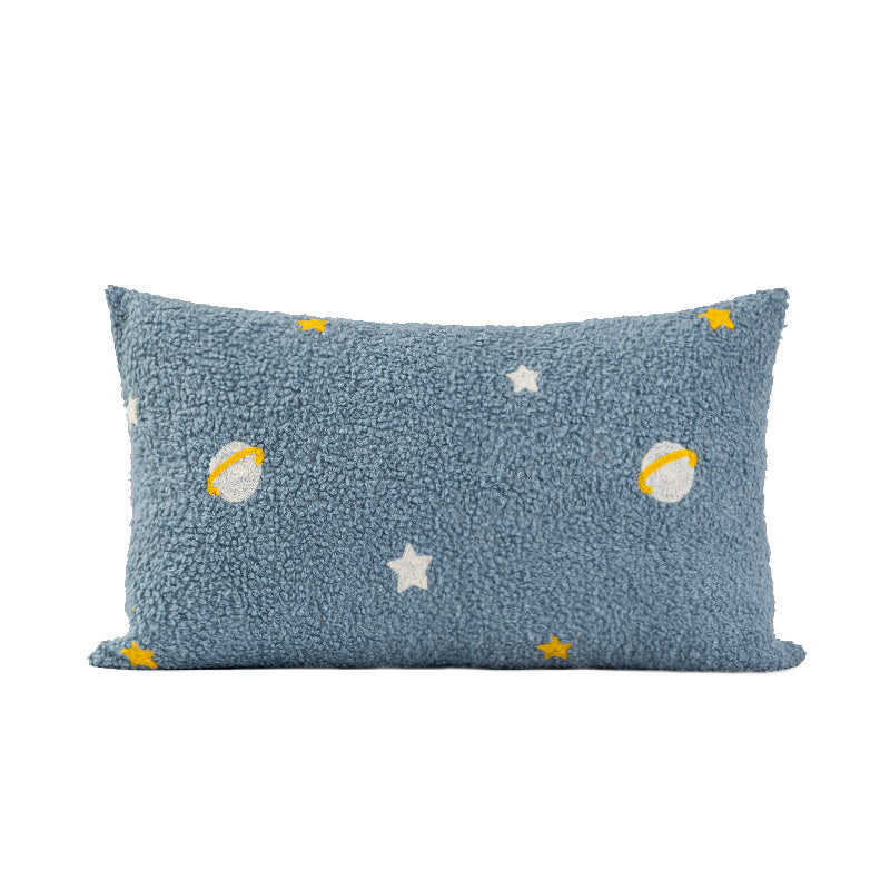 Ins Blue Planet Embroidered Pillow Living Room Sofa Cushion - DropOnline.co