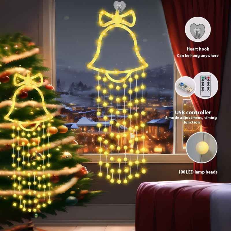 Christmas Bell LED String Lights - Hanging Lamp Atmosphere Tree Decoration - DropOnline.co