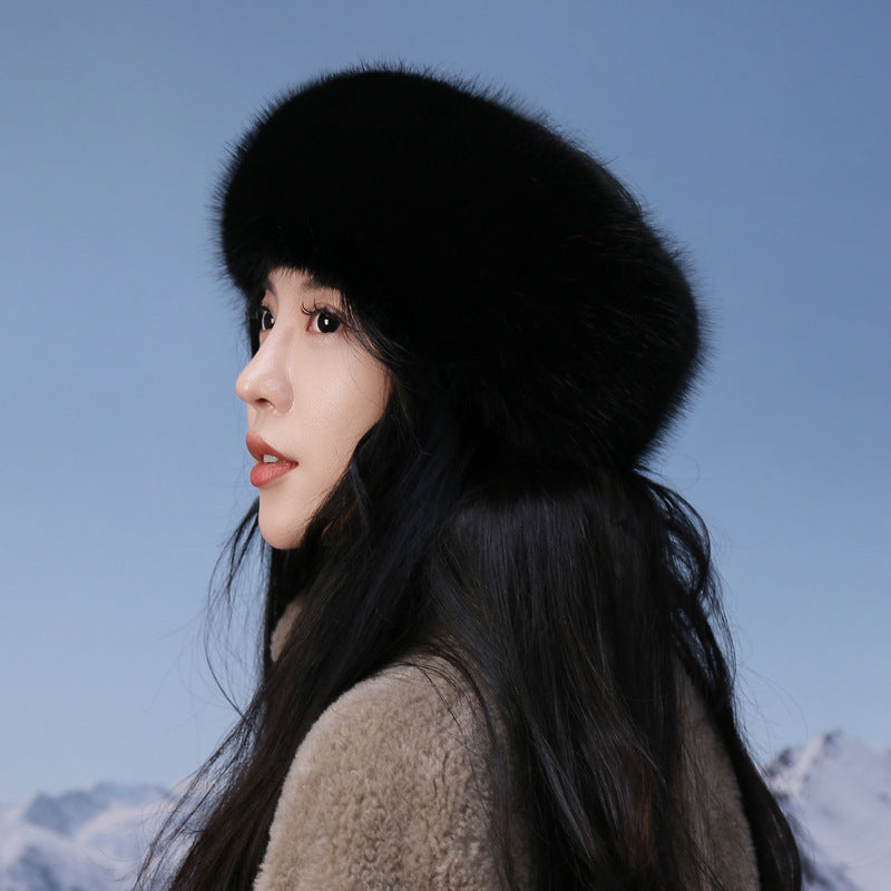 Autumn Winter Fur Hair Ring Hat - Thickened Topless Design - DropOnline.co