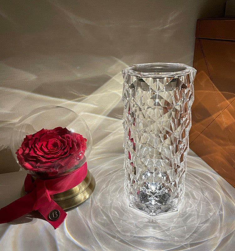 Romantic LED Rose Diamond Table Lamps For Bedroom Living Room Party Dinner Decor Creative Lights - DropOnline.co