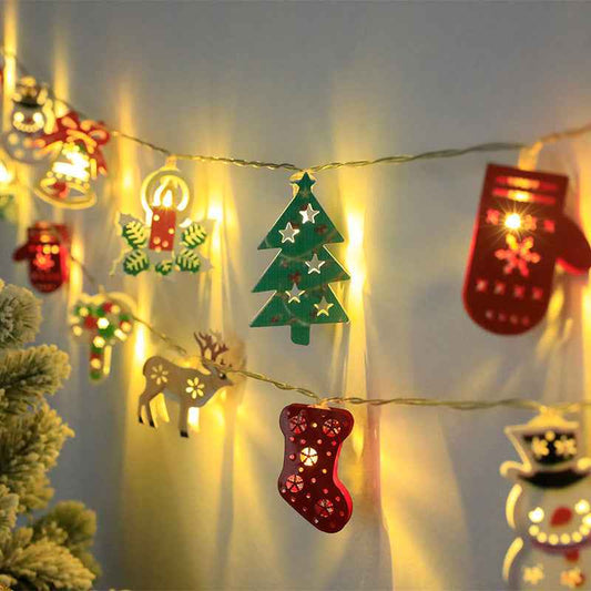 Christmas LED Character String Lights - Santa Claus Elk Snowman Ornament Decoration - DropOnline.co