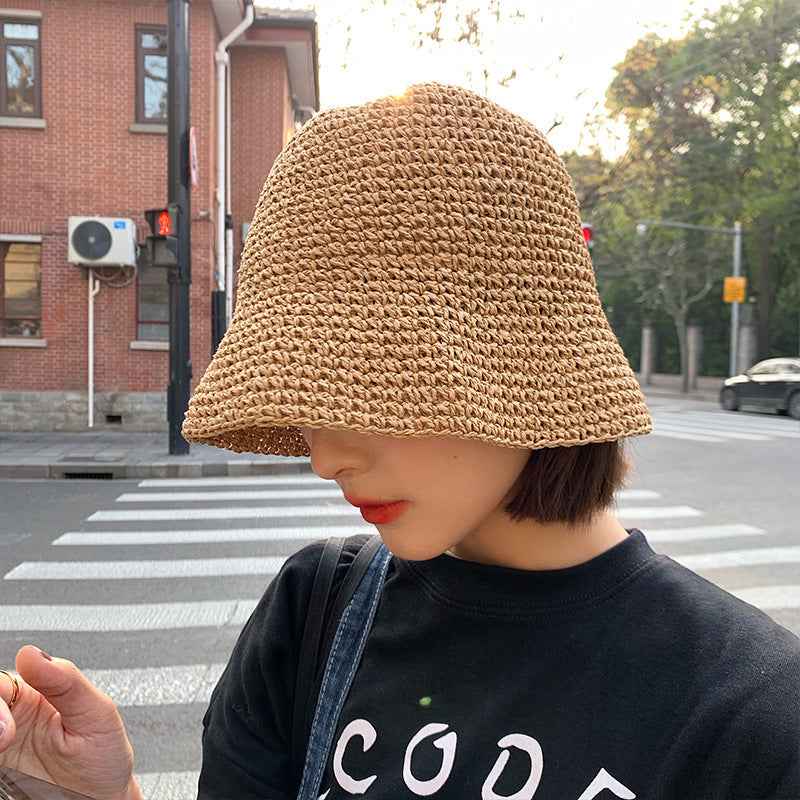 Women's Summer Straw Hat - Thin Beach Sun-Proof Hat