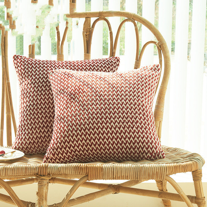 Herringbone Double-sided Plush Car Cushion Sofa Cushion - DropOnline.co