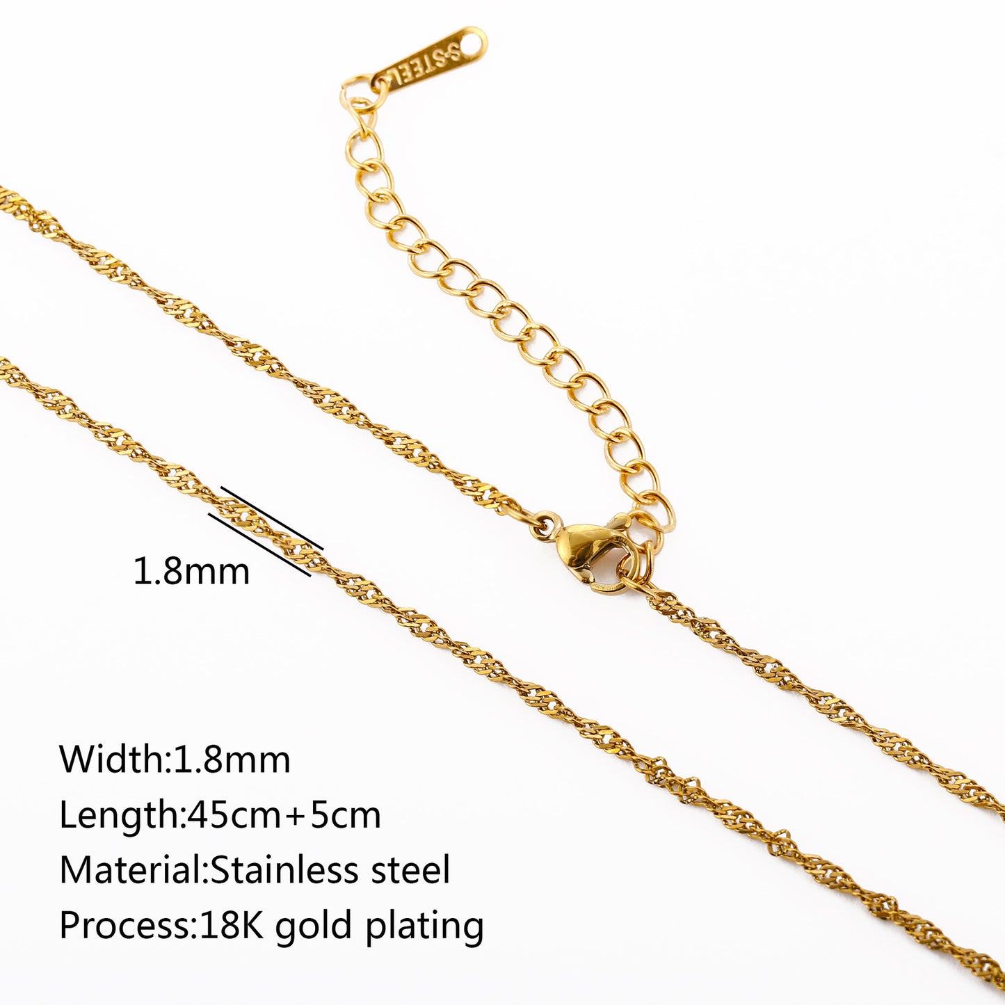 Stainless Steel Vacuum Vapor Plating 18K Gold Color Protection Lip Chain - DropOnline.co