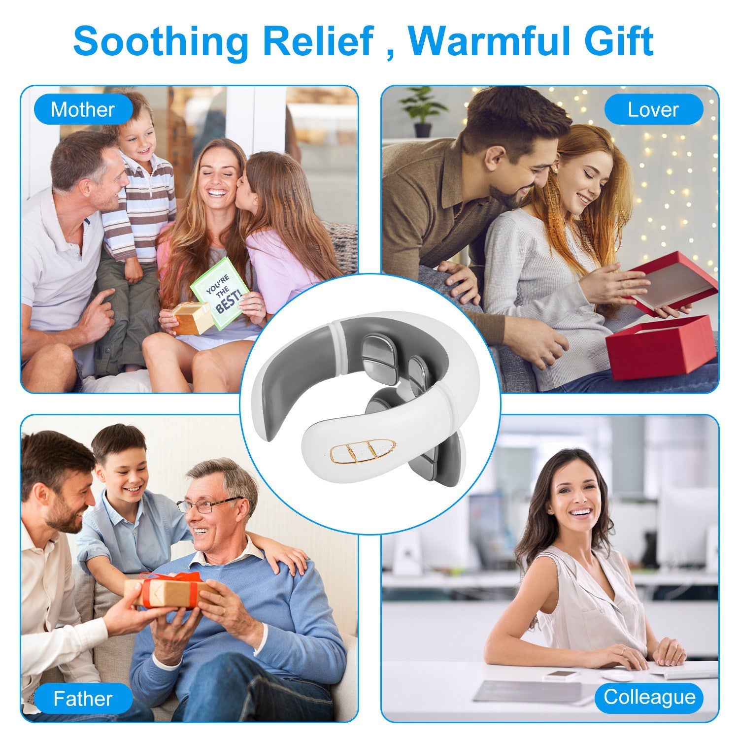 1 Set 8 Head EMS Neck Massager With Heat Cordless Cervical Neck Massager EMS Neck Massager With 6 Modes 15 Intensity Levels Remote Control - DropOnline.co