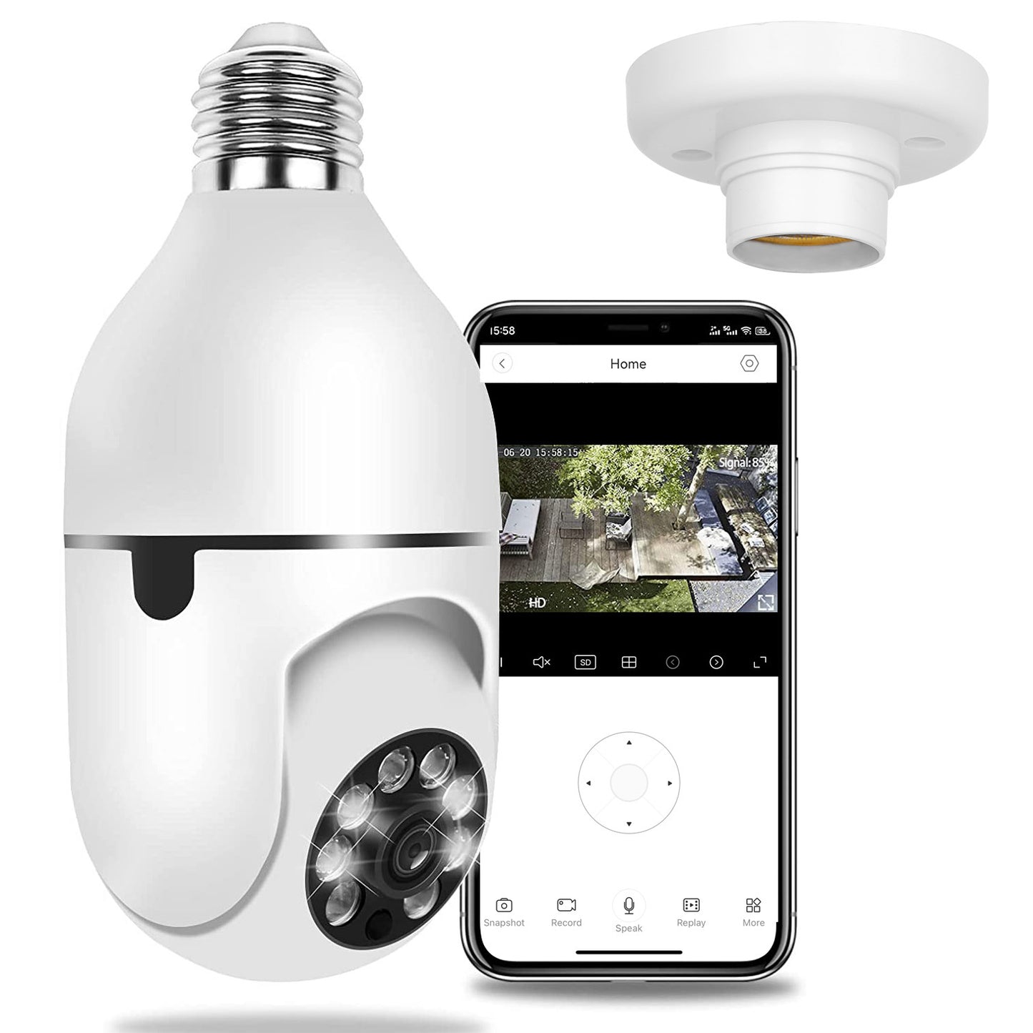 1Pc E27 WiFi Bulb Camera 1080P FHD WiFi IP Pan Tilt Security Surveillance Camera With Two-Way Audio Night Vision Motion Detection Function APP Control - DropOnline.co