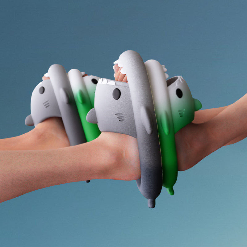 Gradient Shark Slippers Men's Home Bathroom Non-slip - DropOnline.co