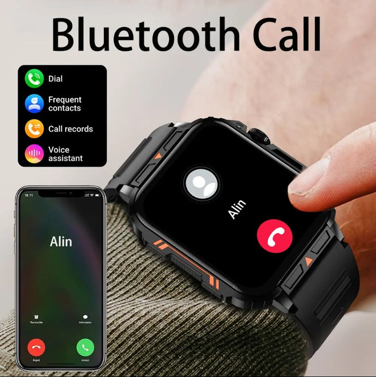 L81 Outdoor Sports Square Smartwatch Answer Call Big Battery Fitness Tracker Waterproof Smartwatch Men For IOS Android - DropOnline.co