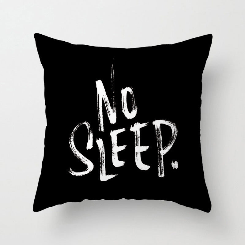 Geometric English Letter Simple And Light Luxury Waist Cushion Pillowcase - DropOnline.co