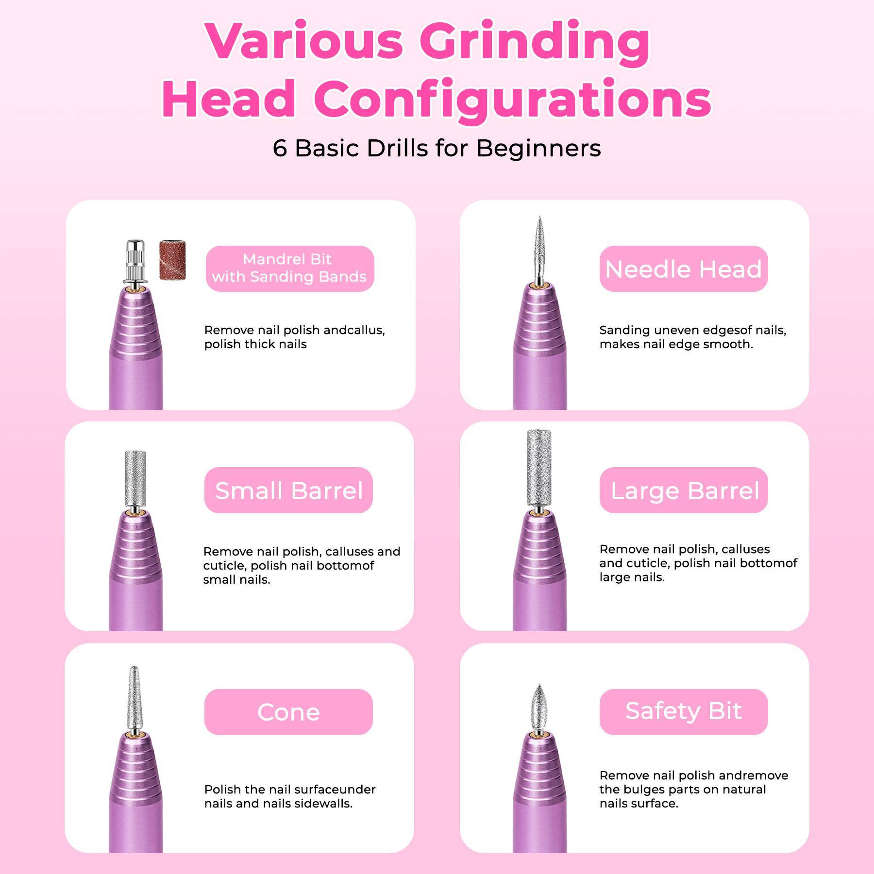 Professional Portable Electric Nail File Kit, Manicure With Nail Drill Bits - DropOnline.co